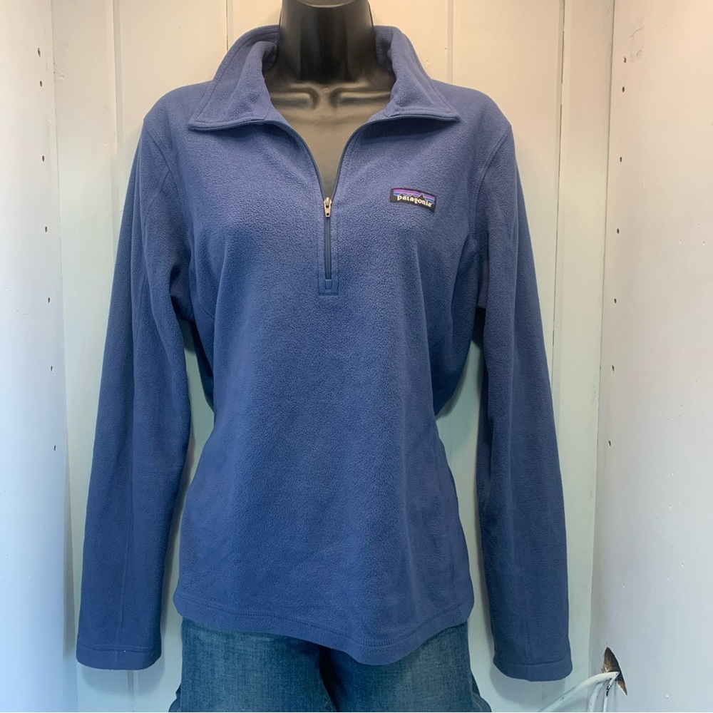 Patagonia Women's Size M R1 Daily Zip-Neck Pullover Fleece Blue Quarter Zip
